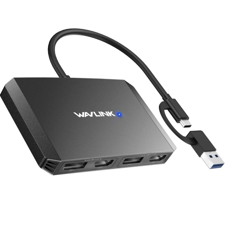 WAVLINK WL-UG69DH2 USB-C Dual Monitor Adapter Splitter for Dual 4K
