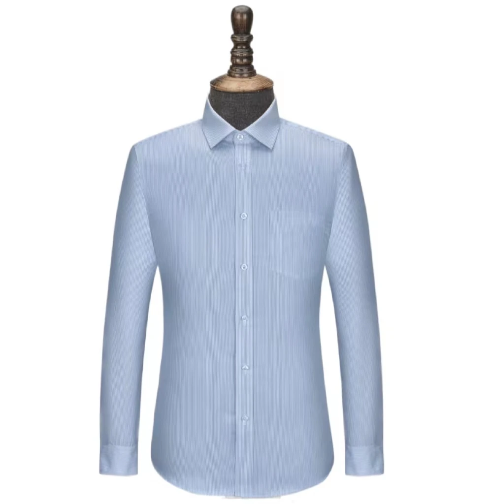 Men's business fashion casual striped long sleeve shirt striped