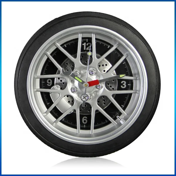 14Inch Battery Operated LED Tire Rim Gear Wall Clock