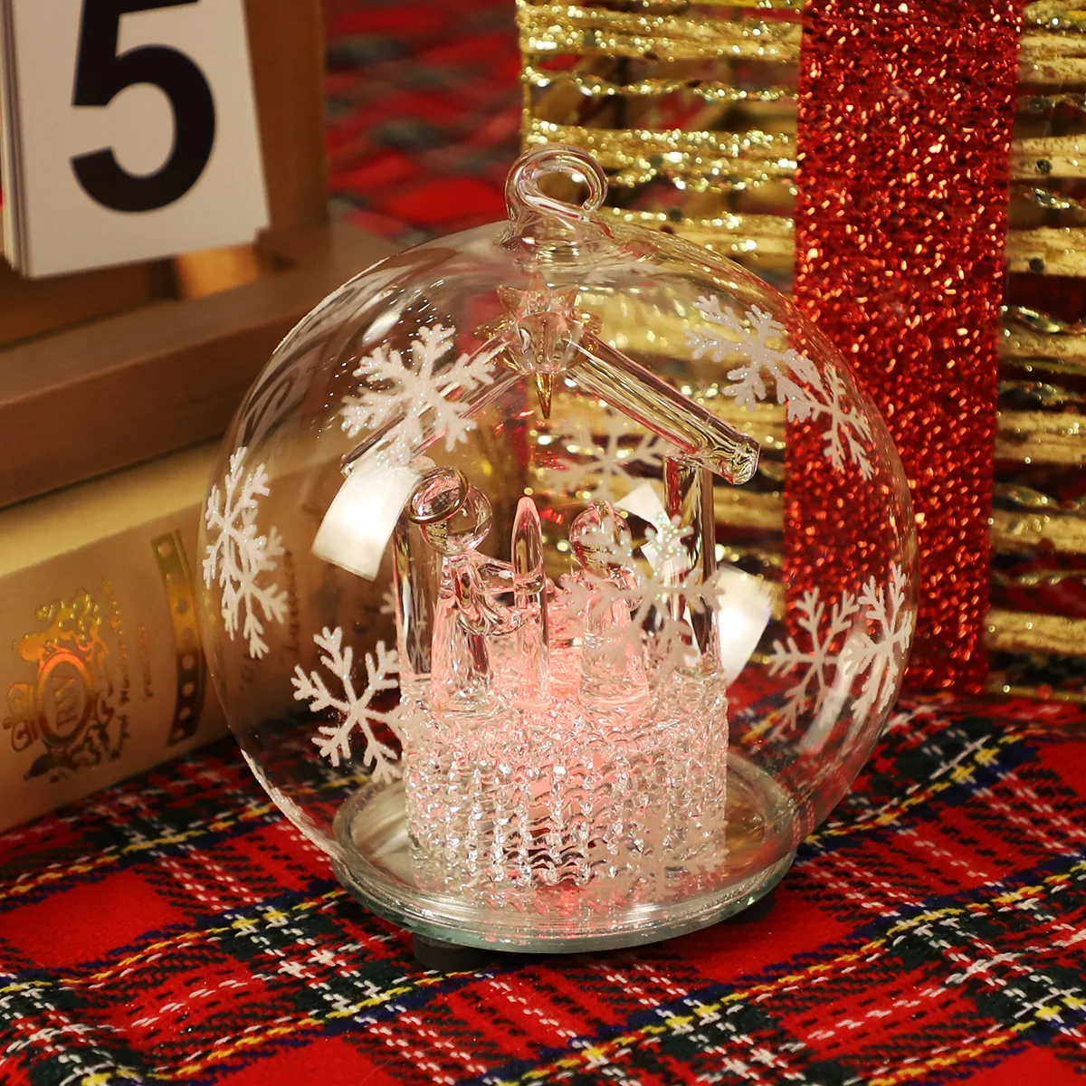 beautiful xmas glass ball christmas color changing led ornament ball glass table gift