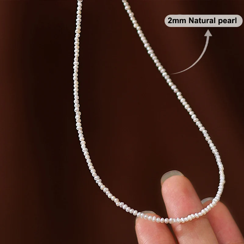 FENGZUAN Freshwater Pearl Necklace - 925 Sterling Silver