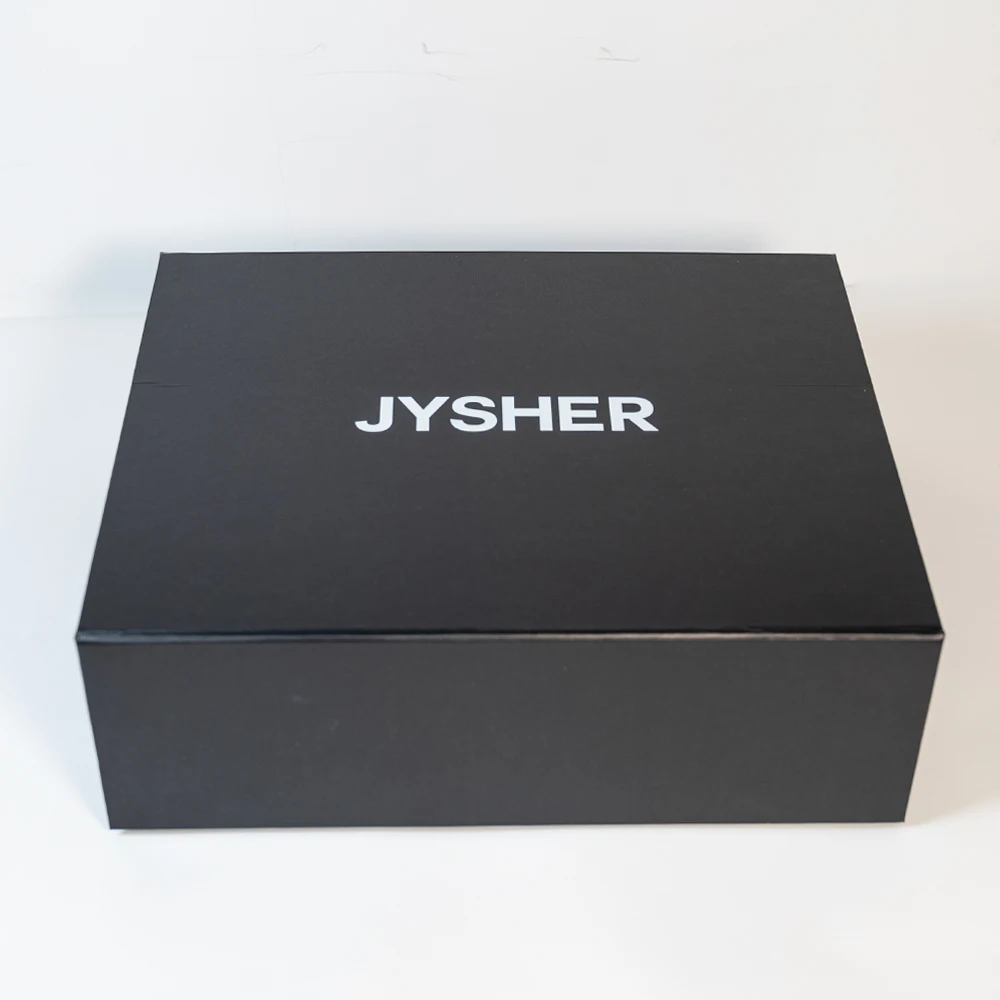 Tamanho Personalizado Avançado de Logotipo Caixas de Embalagem de Negócios Bronzing Cajas Para Regalos Roupas Pretas Caixa de Presente Magnética Dobrável