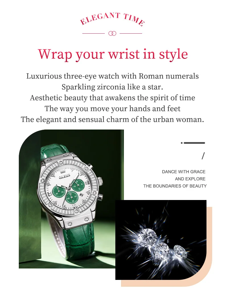 OLEVS 9978 Analog Quartz Watch for Women Leather Strap Waterproof Luxury Elegant Ladies' Watches Business Luxury Wristwatch