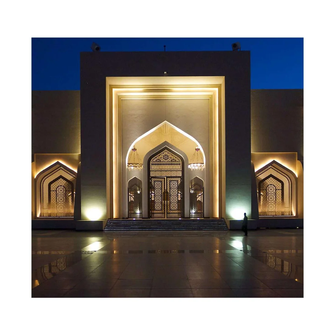 Steel Structure Design Mosque Doors and Windows Metal Glass Mosque Gate