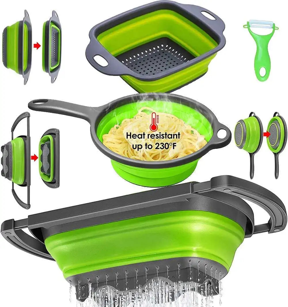 Juego de colador plegable, colador de Pasta, asas de cesta, coladores plegables con plástico, multifunción, cocina casera, 120 Uds. T/T