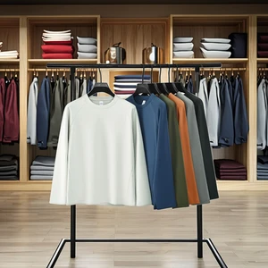 Men's Short Sleeve Solid Color 100% Cotton O-Neck Anti-pilling Loose Fit Casual Business Knitted Silk Screen Printed T-shirt