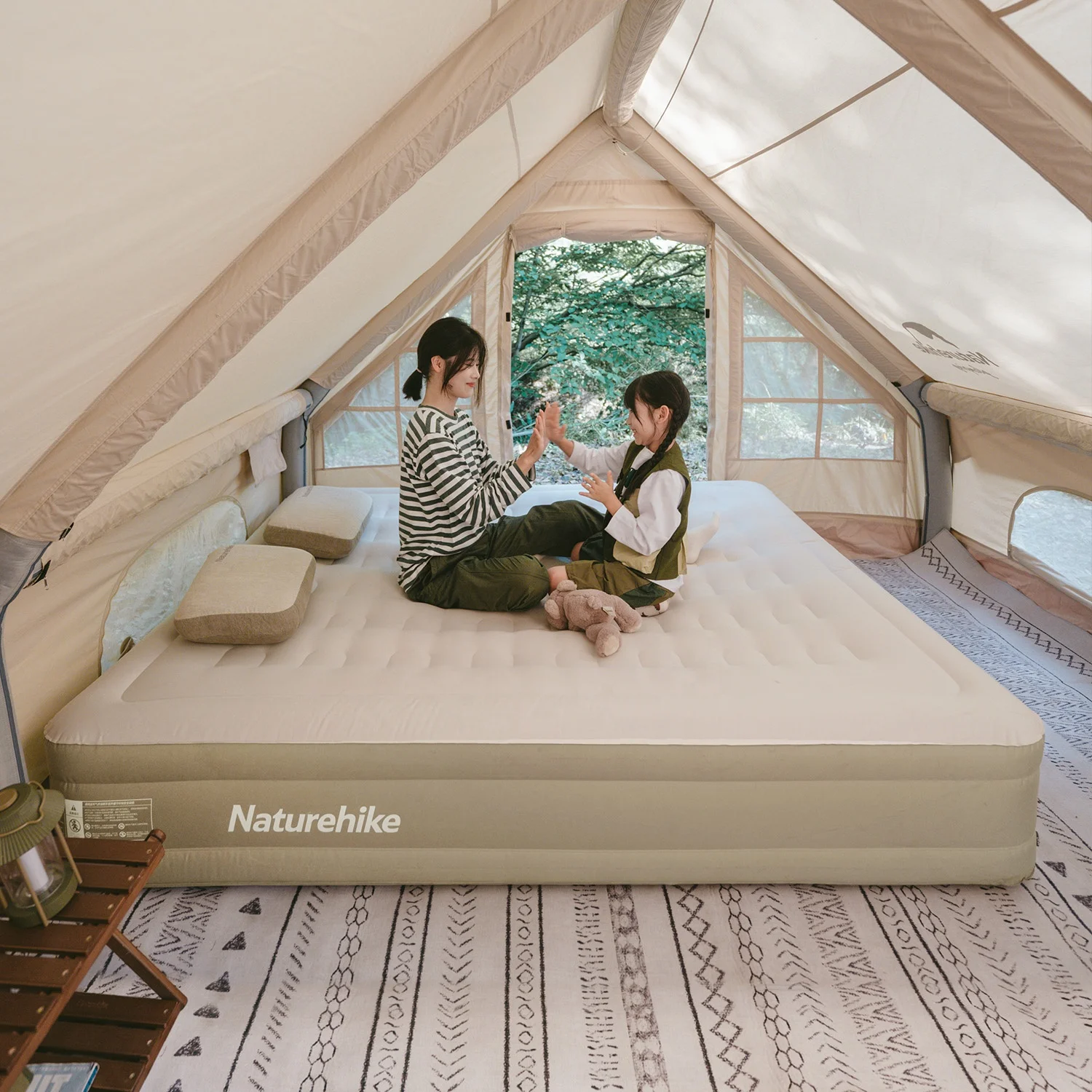 Naturehike kültéri glamping Felfújható matrac 36cm magas kemping légágy beépített légszivattyúval