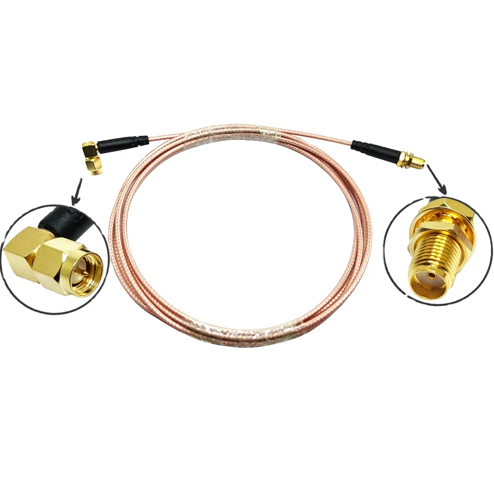 Factory Price SMA Male Right Angle to SMA Female Bulkhead for RG316 Communication Cables Assembly 50ohm Pigtail 2m