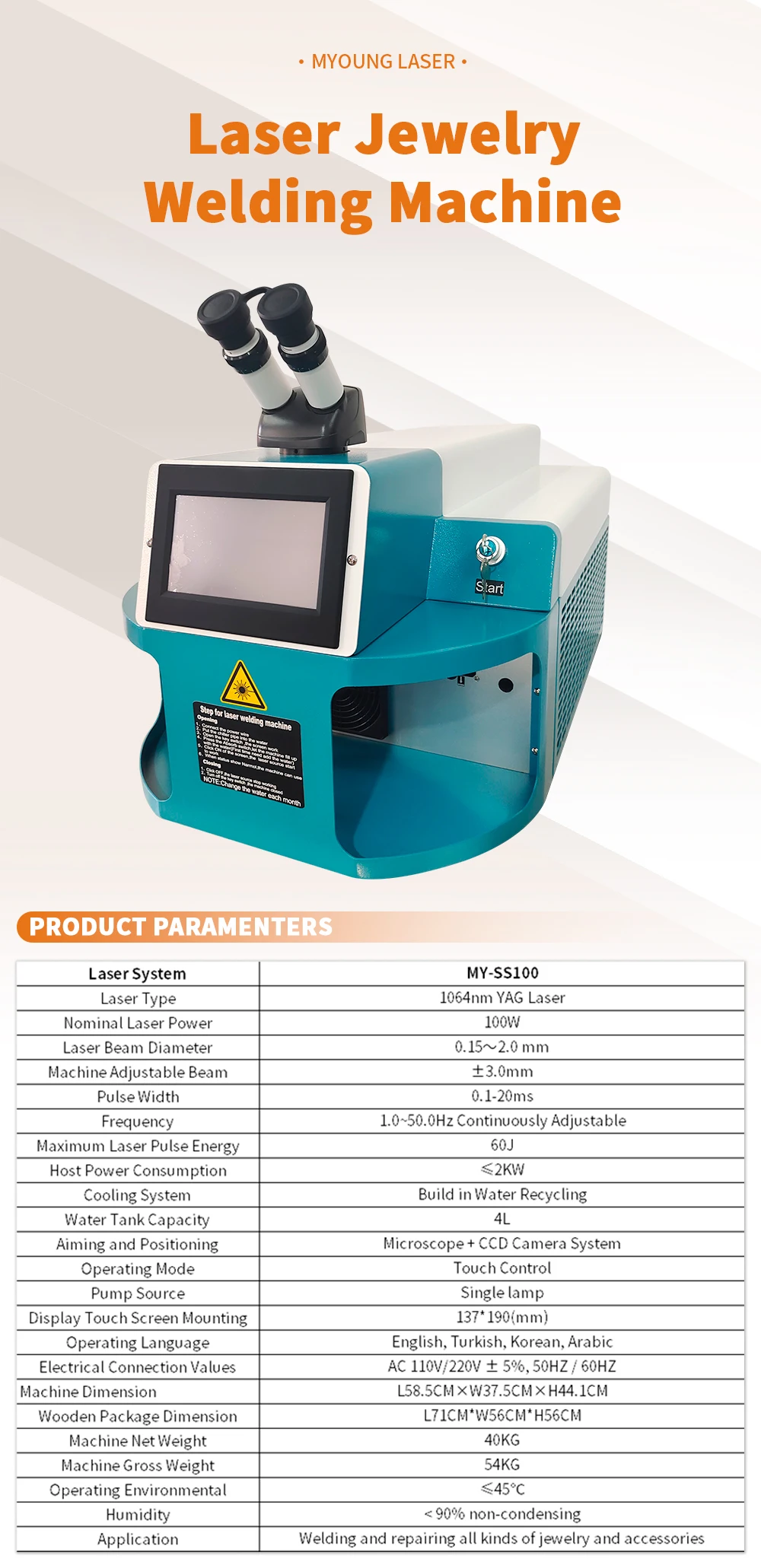 Laser Welding 60w 100w Desktop Yag Jewelry Laser Welder For Jewelry