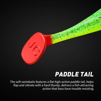 Cheery 12cm 13.4g 5pcs Paddle Tail Material Soft Bait Minnowz Wobblers Swimbait Fishing Lures Soft Lures Bait – Soft Lure – view 4