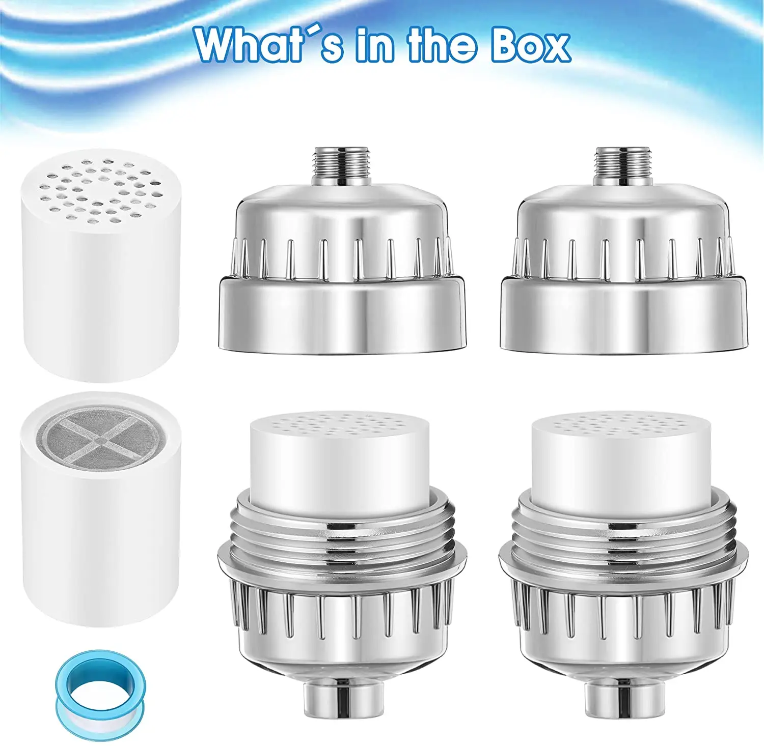 20 Stage Shower Head Filters For Hard Water 2 Pcs Shower Water Softener