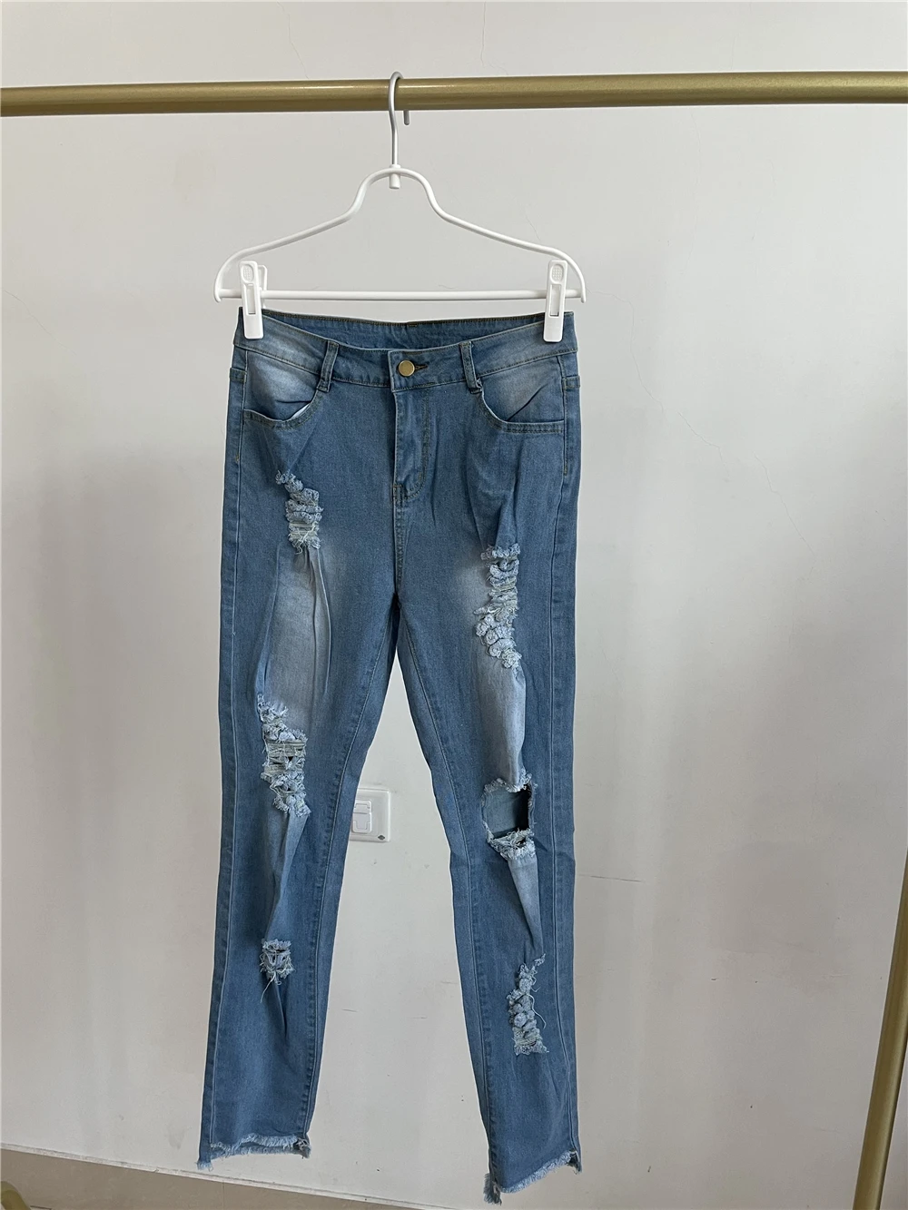 Jeans de gran tamaño Xl-5xl Jeans ajustados de cintura alta para