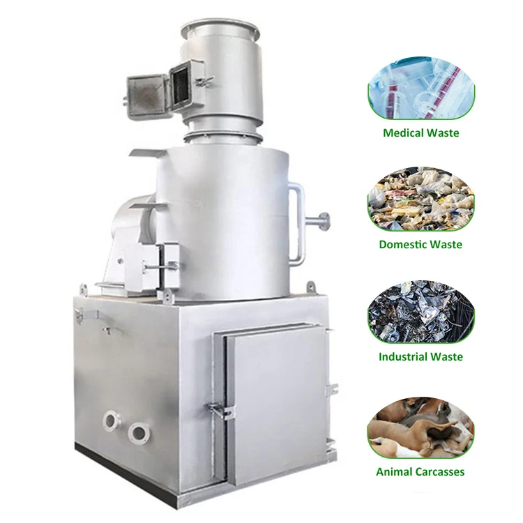 Two Chambers Fully Burning Poultry Dead Chicken Pet Medical Waste Incinerator Burner Pet Animal Cremation Machine