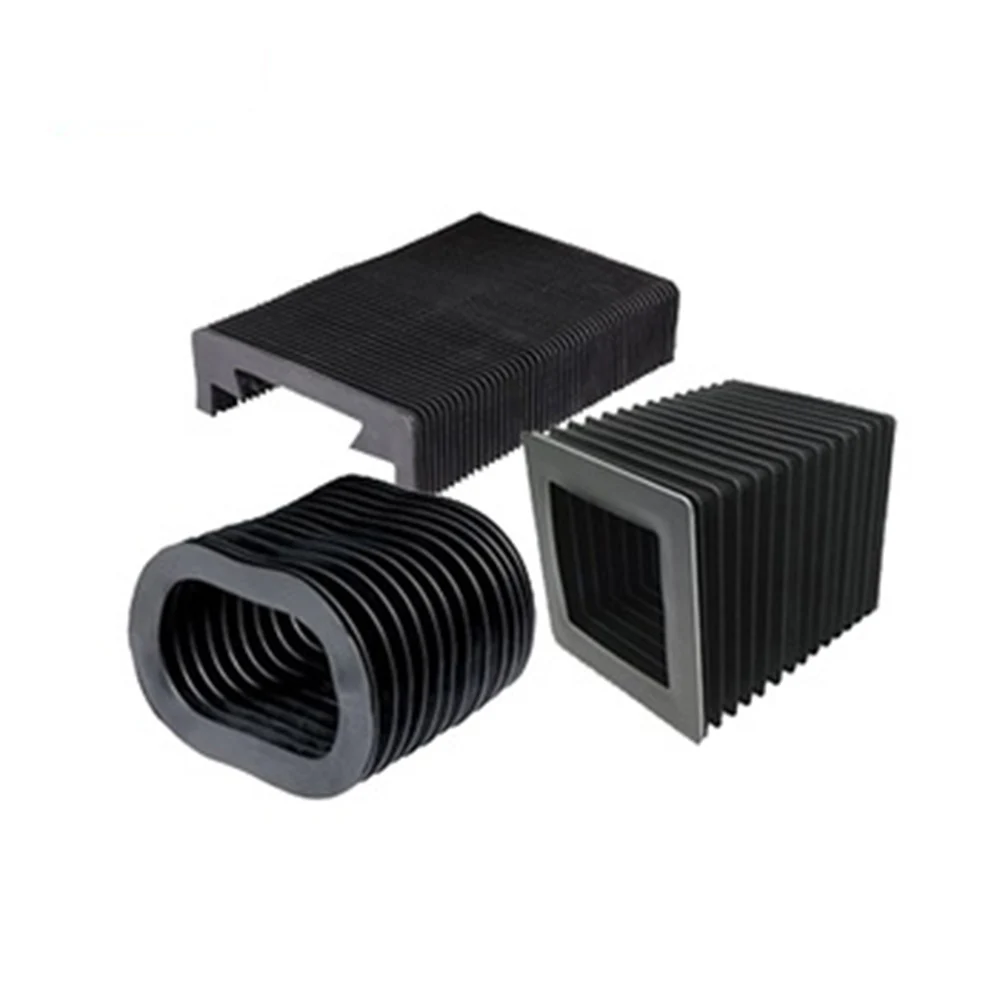 Soufflet De Protection CNC - Caoutchouc Noir - 300mm - Pour Fraiseuse, Rail Guidage - Anti-Poussière, Huile, Eau