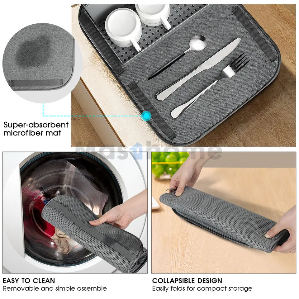 Masthome Collapsible Design Table Top Drain Bowl Cup Utensil Drying Holder Water Catching Drip Drain Tray