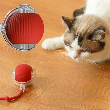 Lynpet 2024 New Design Silicone USB Charging Electric Smart Automatic Rolling Interactive Cat Ball Toy