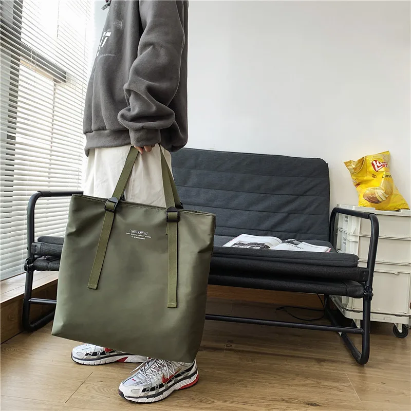 Polyester Väska Tryckt LOGO Nylonväska Billig Tryckt Shopping Väskor Med Reffslinga Och Dragkedja