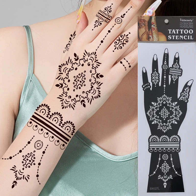 OEM New Product Hand Wrist Henna Painting Stencil DIY Reusable India Henna  Mehndi Tattoo Henna Designs Stencil