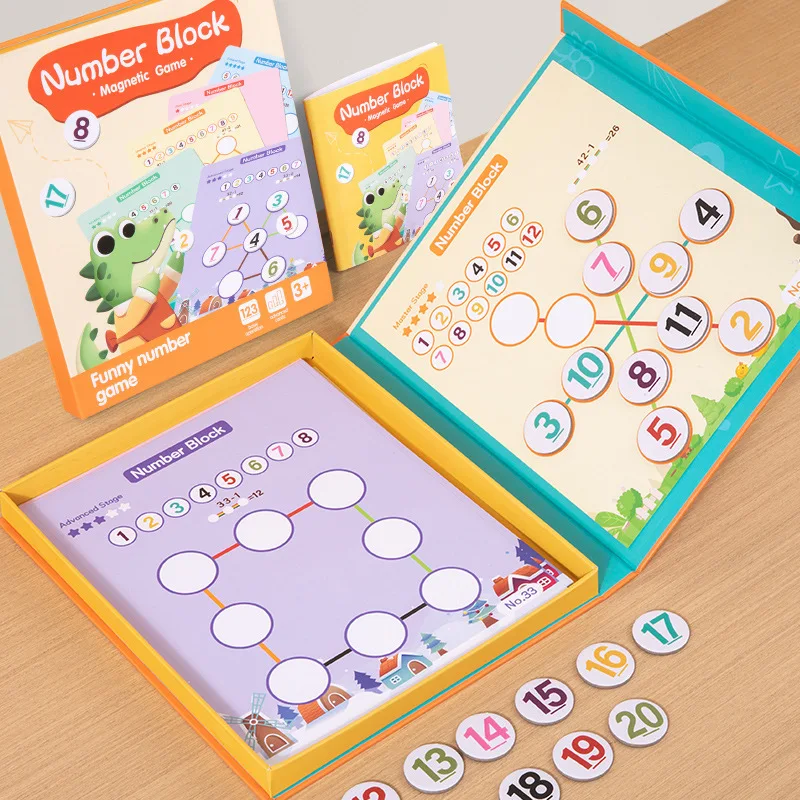 高品質な数字の算数おもちゃ 数学パズルブック 大人気 子供向け教育用知育玩具 幼児向けアクティビティ 再利用可能なステッカー付き絵本
