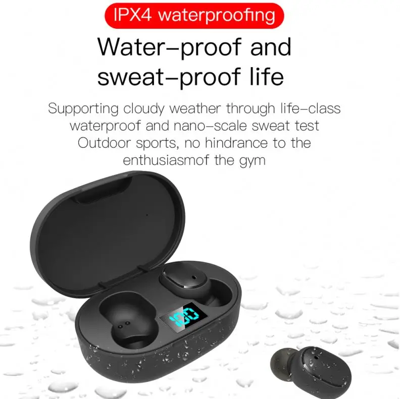 E6S мини TWS наушники истинные беспроводные стерео цифровой дисплей голосовой чейнджер Sweatproof гарнитуры для в