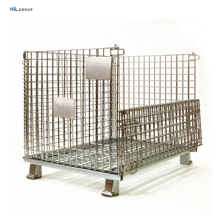 Popular Customized Capacity Warehouse Mesh  Wire Cage Metal Storage Container