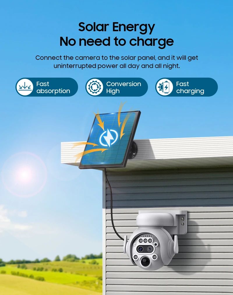 Ubox App 6mp 12x Zoom Dual Lens Wifi 4G Solar Camera Colorful Night Vision Motion Detection 4G Wireless Solar Security Camera