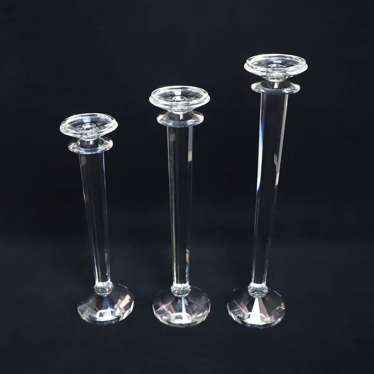 New Style 90 Cm Tall Clear Wedding Crystal 5 Arms crystal glass Candle Holders For Party And Mariage Decoration