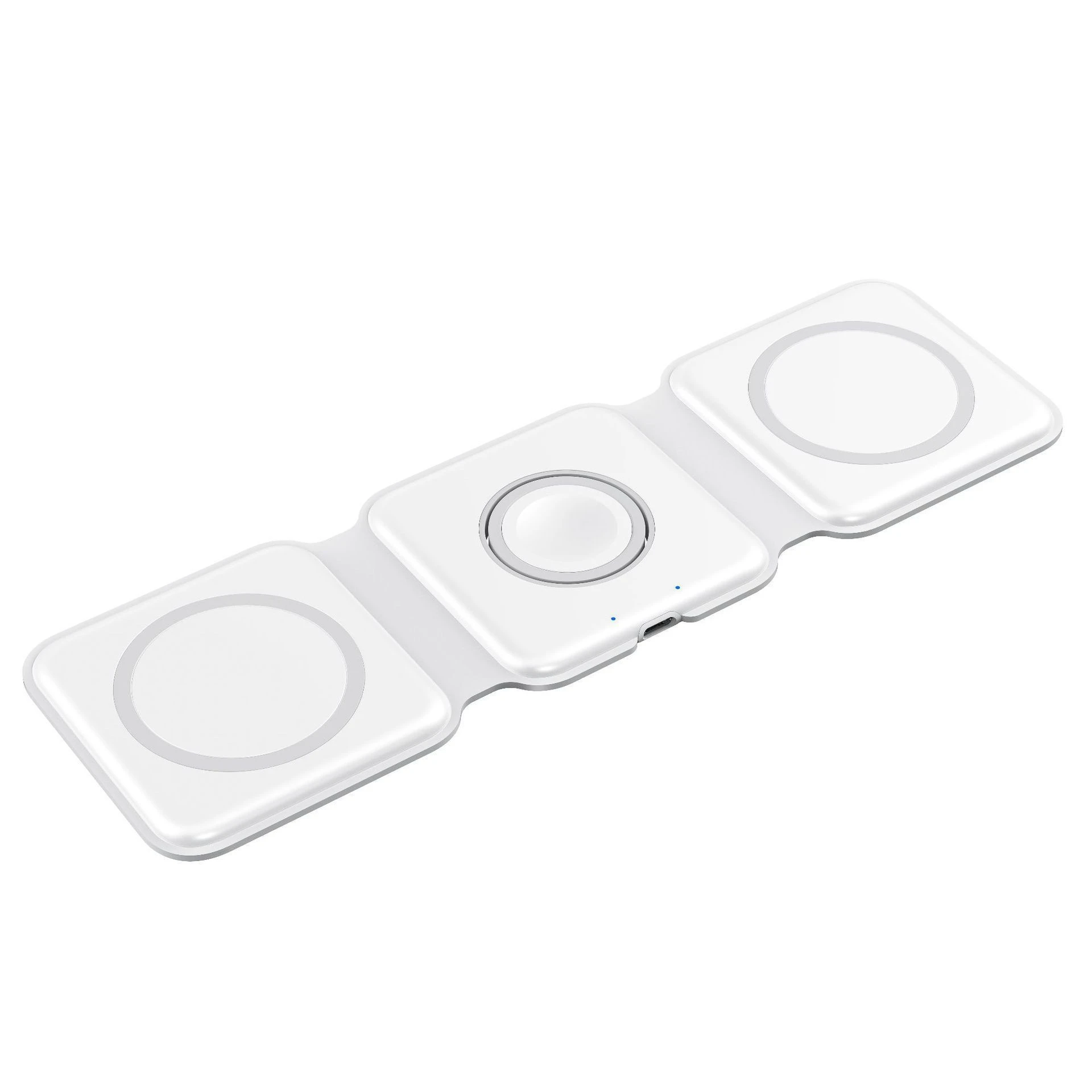 Custom Printing Logo Stand Magnetic Earbuds Watch Cellphone Foldable Multifunction Chargers 3 in 1 15W Wireless Charger
