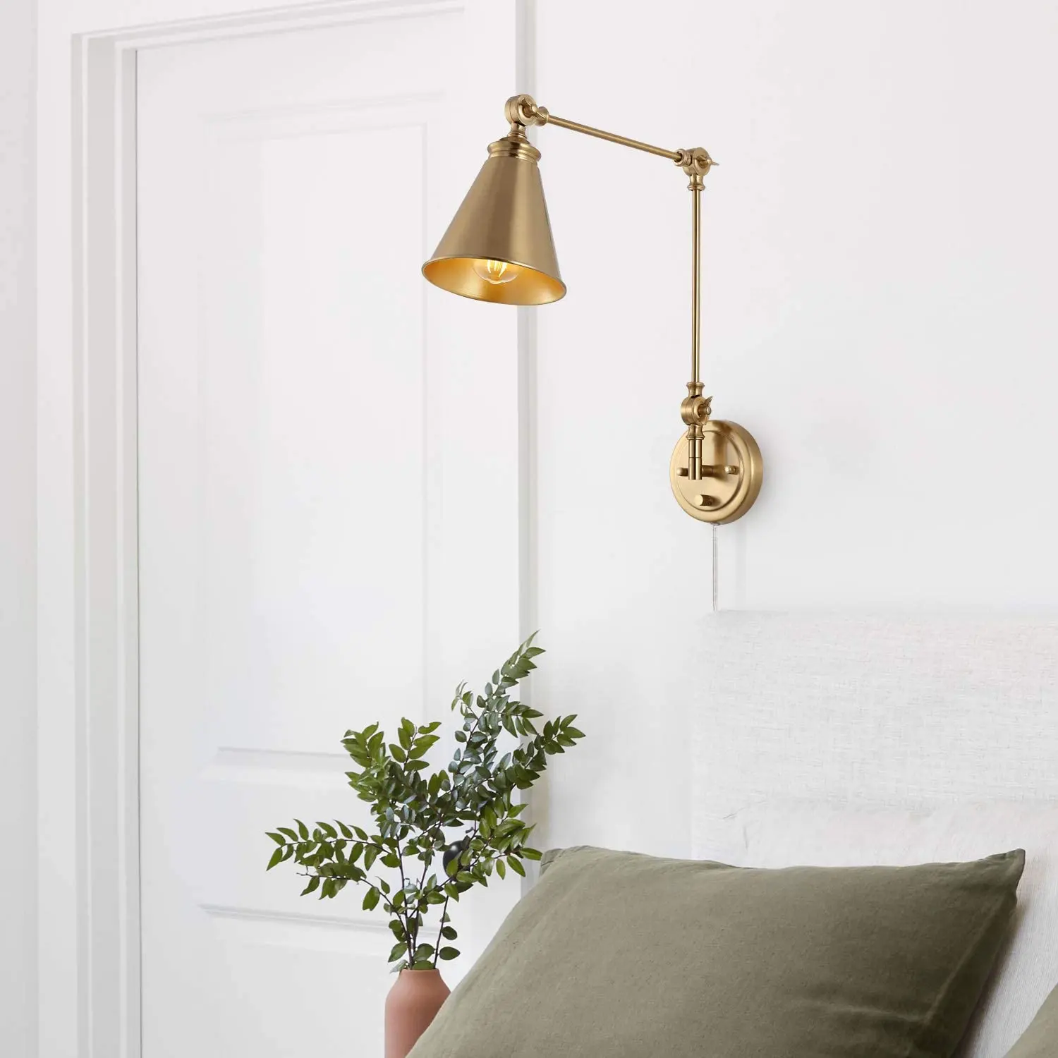 Doppia Sorgente Luminosa QCXWCJWD Lampada Da Lettura A LED 2 Pezzi, Applique Orientabili Con Porta USB, L Lamp Charger - 2