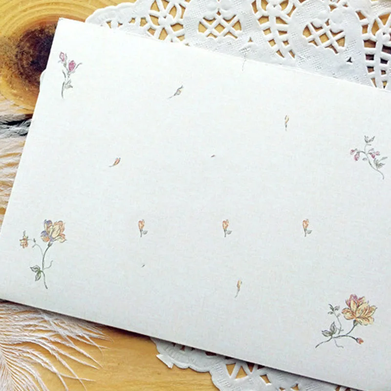 Lot Papier à Lettre Floral Vintage A5 + Enveloppes | 24 Feuilles & 12 Enveloppes | Pour Correspondance Élégante
