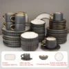 set grigio da 42 pezzi per 8 persone