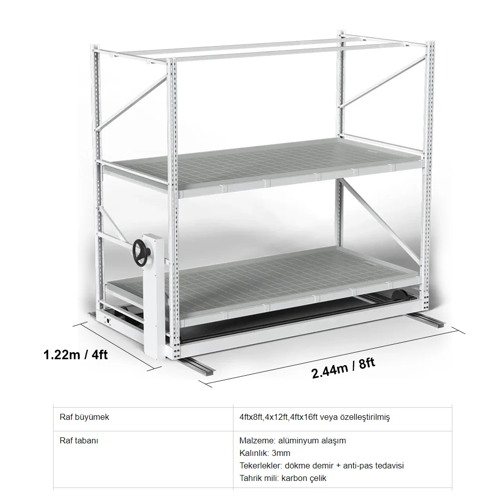 Modern Metal Mobile Vertical Farming Racks with 6-Tier Storage for ...