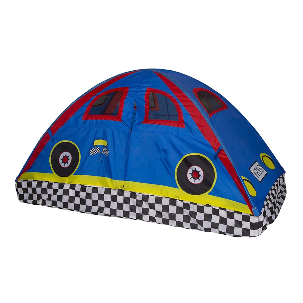 Blue Twin Size Bed Tent For Girl Play 