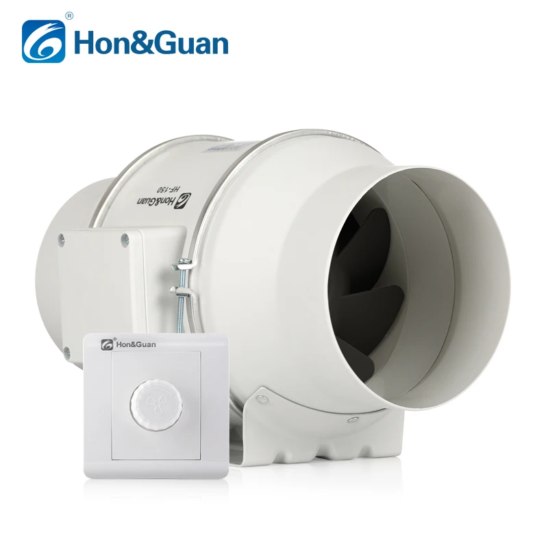 Hon&guan Eco-Watt Mixed-Flow Inline Duct Fan - 4 Inch HF-100PE