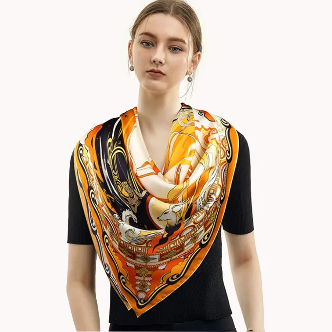 Шарф из 100% шелка с цифровой