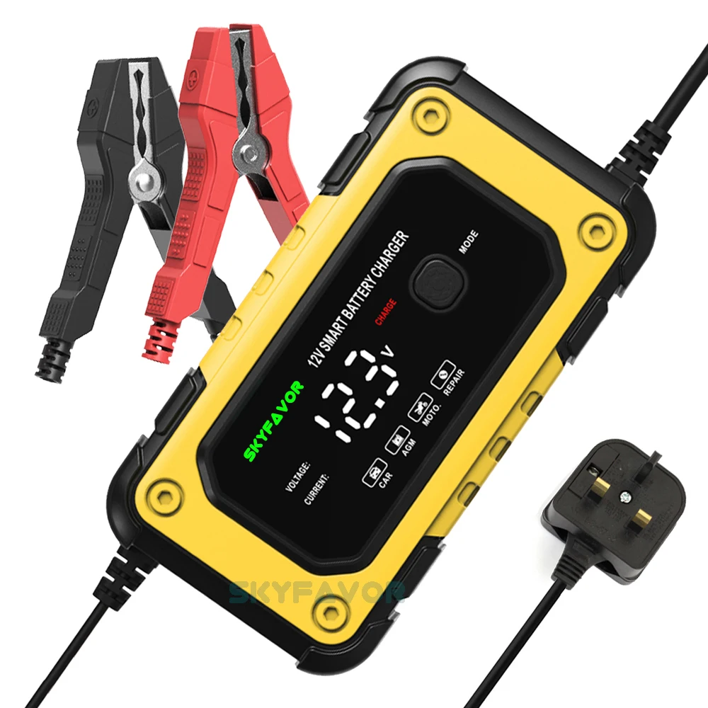 Factory price 12v 60ah battery charger 12V 6A fast agm gel arm lead acid deep cycle pulse repair automatic car battery charger