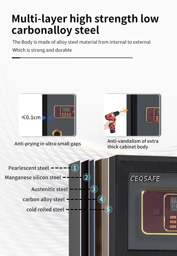CEQSAFE Electric Security Digital Fireproof Combination Safe Box Lock for Home manufacture