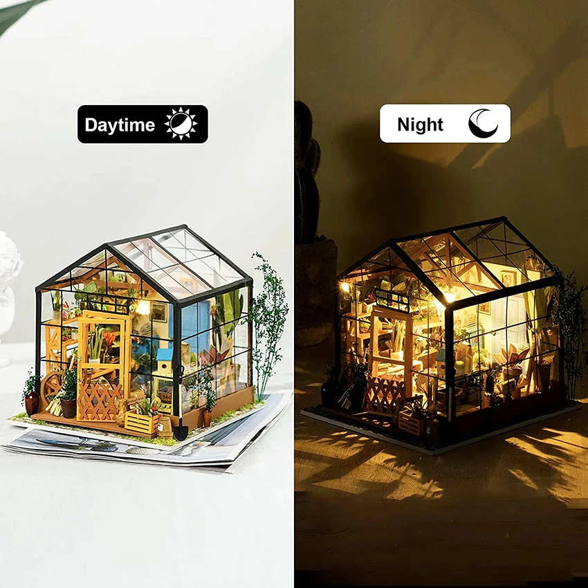 Robotime Rolife US Warehouse 3D Wooden Puzzles DG104 Assembled Toys Gift Set DIY Miniature House Kit