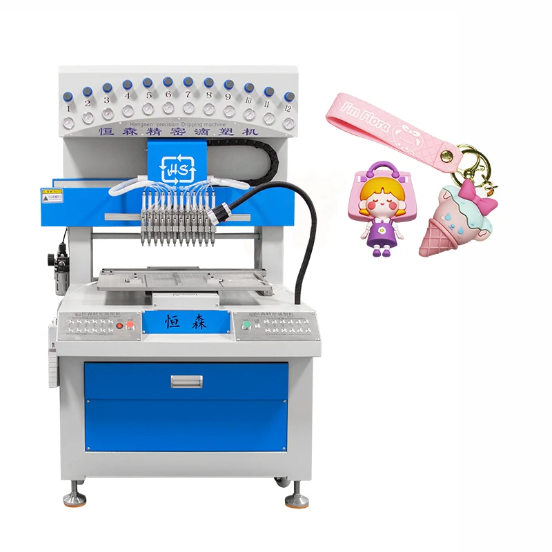 PVC Emblem Making Machine 12 Colors Rubber Bands Bracelets Soft Rubber PVC Patch Label Molding Machine