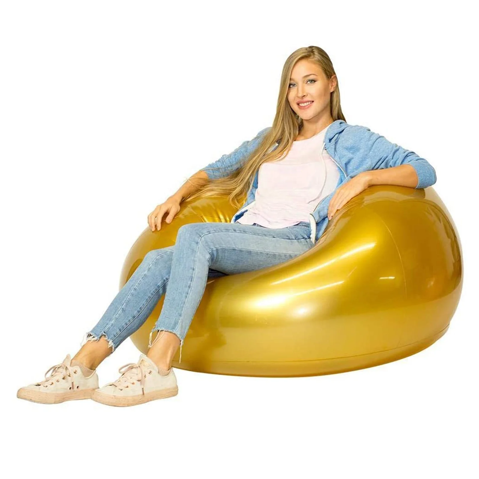 Metallic Gold Air Candy Chair Inflatable Sofa Chair Outdoor