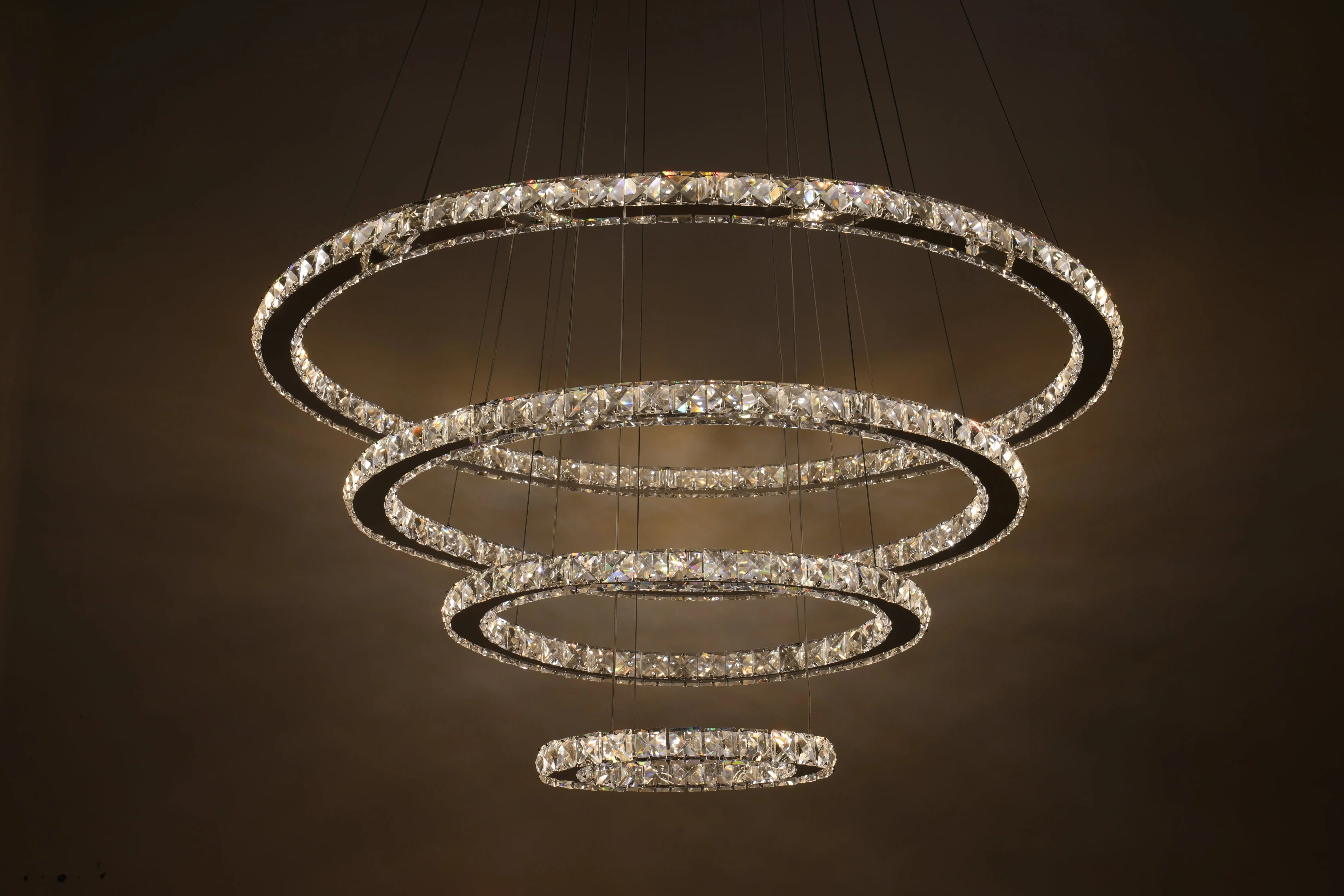 JYLIGHTING 大型クリスタルリングシャンデリア 20/40/70cm対応