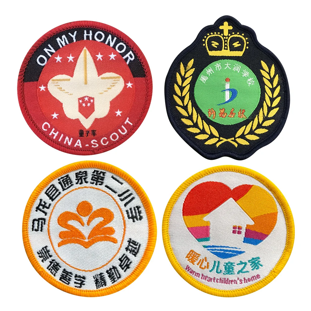 Custom Logo Embroidered Patches Cartoon Iron-On Embroidery Patches with Beads Decoration for Clothing Main Material Fabric