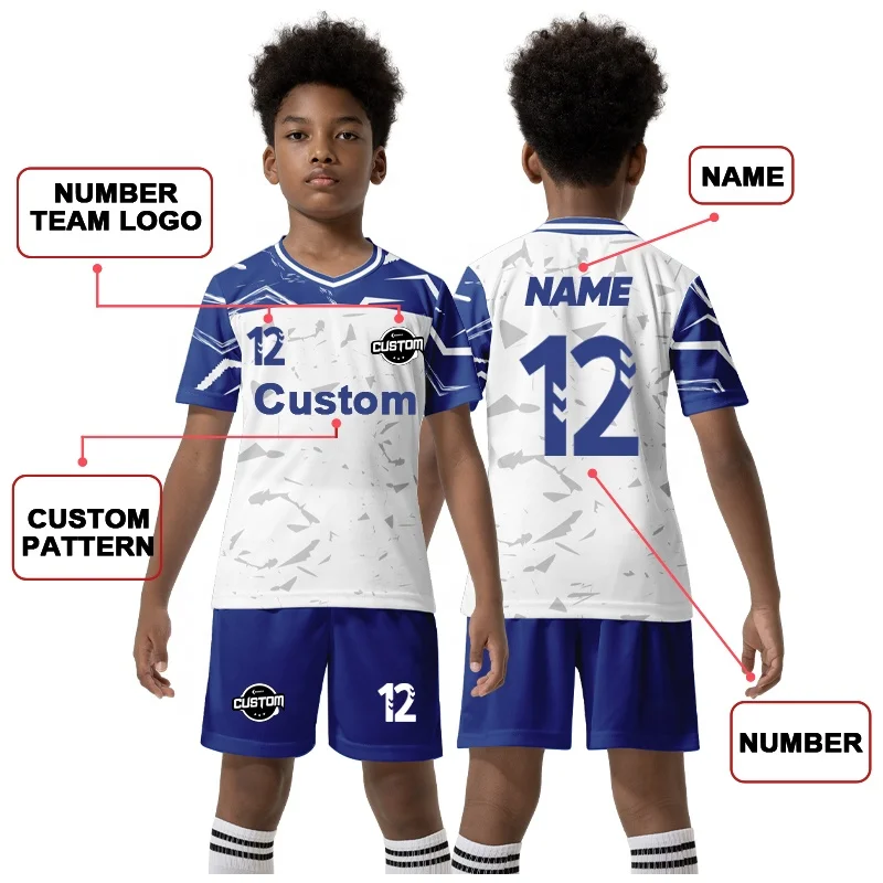 Maillot De Football Enfant AYEUPZ N°9 - Ensemble Maillot, Short, Chaussettes, Protège-tibias, Tailles 20-26 - 9