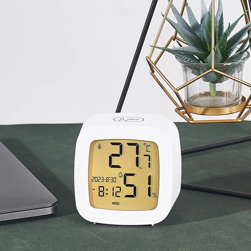 Durable in Use Multifunctional Mini Digital Smart Office Table Desk Alarm Clock With Temperature and Humidity
