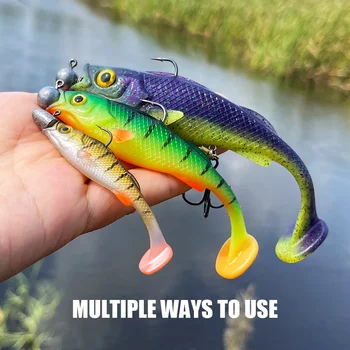 Spinopler Predator Fishing Lure 7cm 11cm 14cm Soft Body T-Tail Swimbait Bass Perch Pike Fishing UV Wobbler Rubber Shad Tackle – Soft Lure – view 4