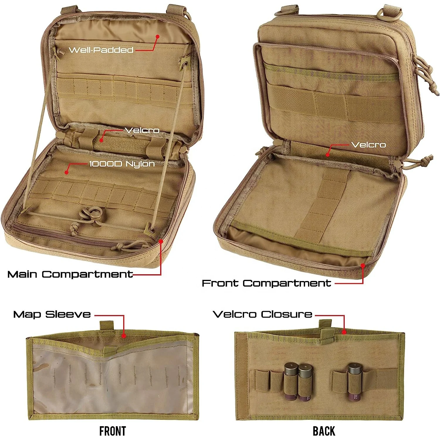 Custom Compact EDC EMT Utility Gear Pouch Tool Bag Small Belt Men Chest Medical Bag Molle Tactical Admin Bag