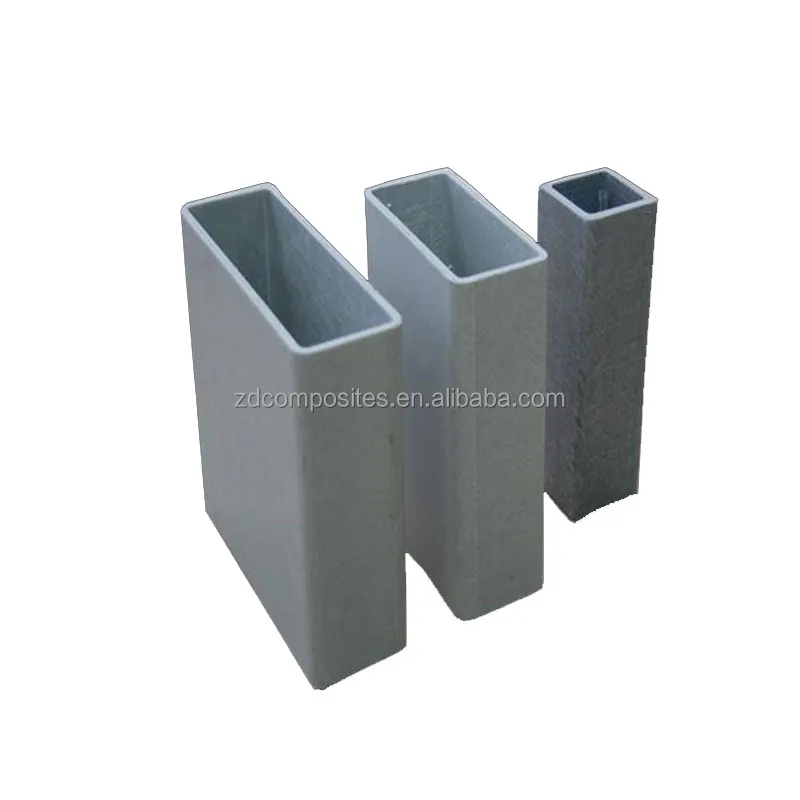 High Strength Rectangular  Fiberglass Pipe for Construction Workers Strong Support Fiberglass Rectangular Pipe details