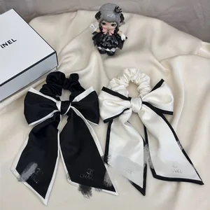 Designer Brand Women's Letter Silk Fabric Headband Daily Fashion Hair Rubber Band Party & Wedding Style Accessories