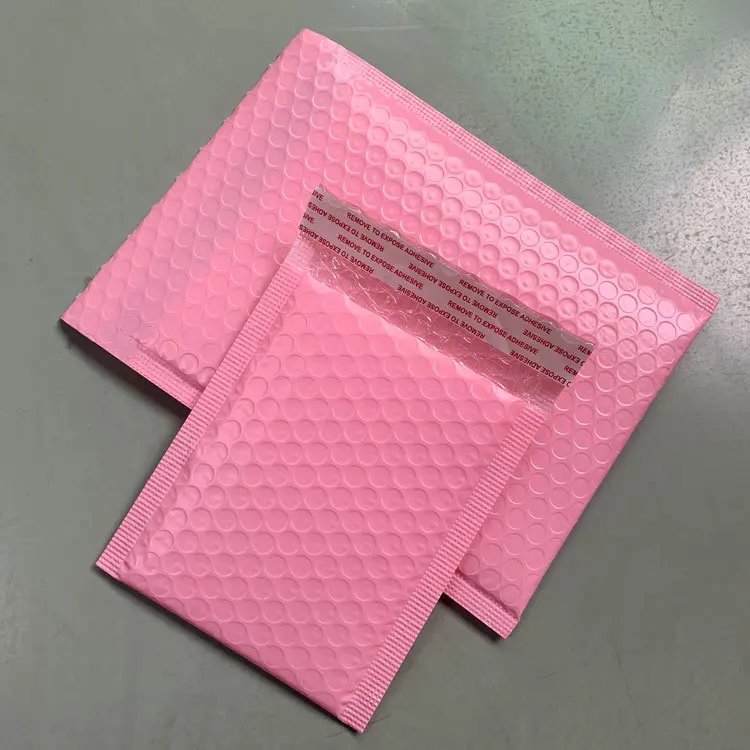 Custom Poly pink Bubble Mailers Padded Envelopes Shipping Packaging Bag