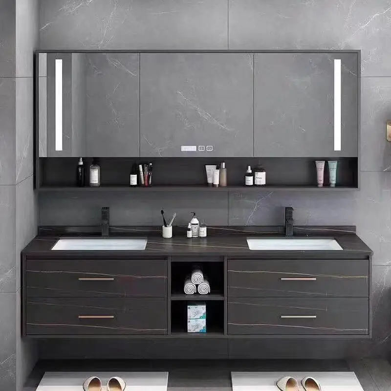 Австралийский шкаф для ванной комнаты из массива дерева с умным сенсорным зеркалом